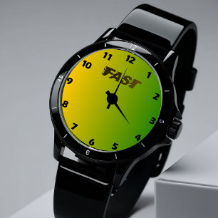 Montre Vibrant Gradient Vert & Jaune Moderne Wristwatch