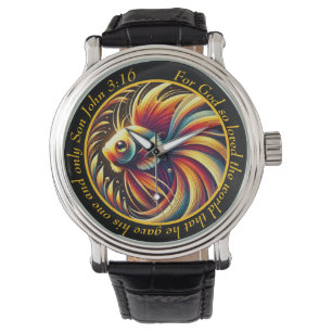 Montre vibrante Jean 3:16 Poisson Temps de foi flu