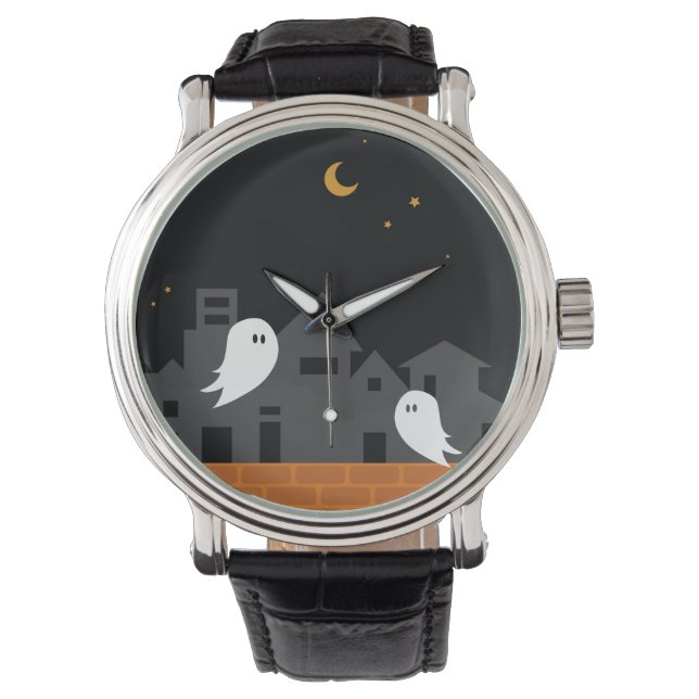 Montre Ville fantôme éffrayante halloween dessin d'horreu (devant)