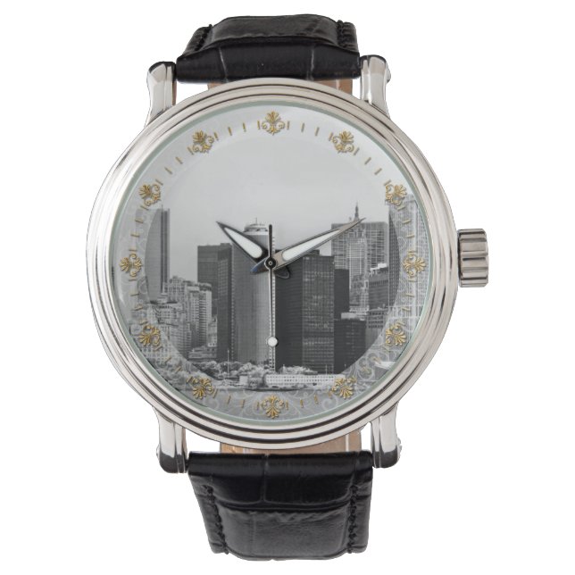 Montre Ville - NY - Le quartier financier - BW (devant)