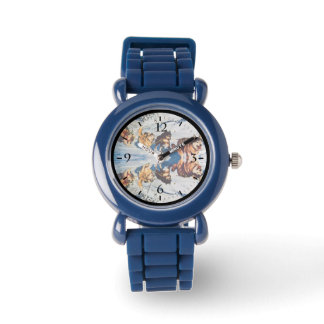 Montre Vintage Alaska eskimo Malamute course de traîneau