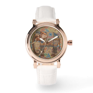 Montre Vintage, Antique Elephant,Batik Pattern