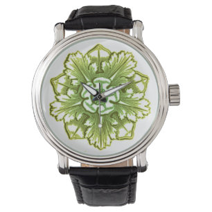 Montre vintage antique verte de rosette de Peridot