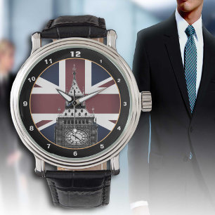 Montre Vintage British Flag & Big Ben, Londres, Royaume-U