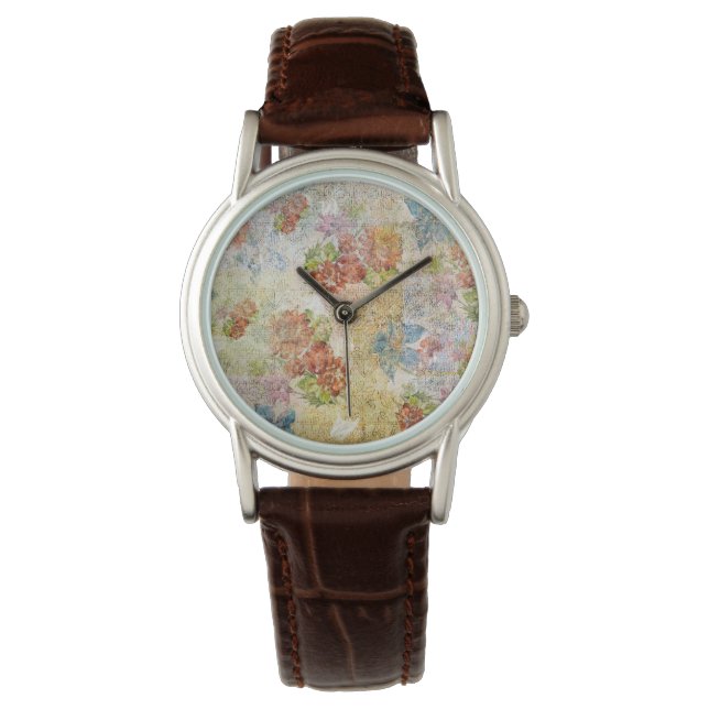 Montre Vintage Distressed Flower Pattern (devant)