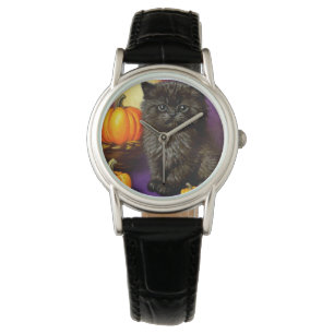 Montre Vintage Halloween Kitten