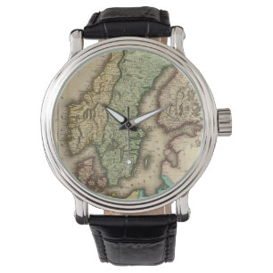 Montre Vintage Map of Norway and Sweden