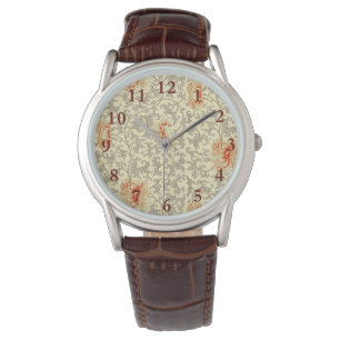 Montre Vintage rose gris botanique