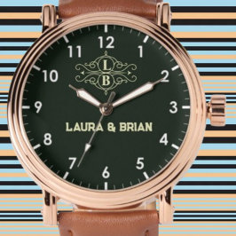 Montre Vintage style Monogram Romantic Couple Gift