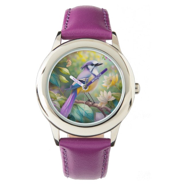 Montre Violet Tufted Jay Imaginaire Bird (devant)