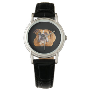 Montre Visage anglais de chien de bouledogue d'amour -