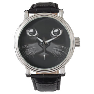 Montre Visage de chat noir