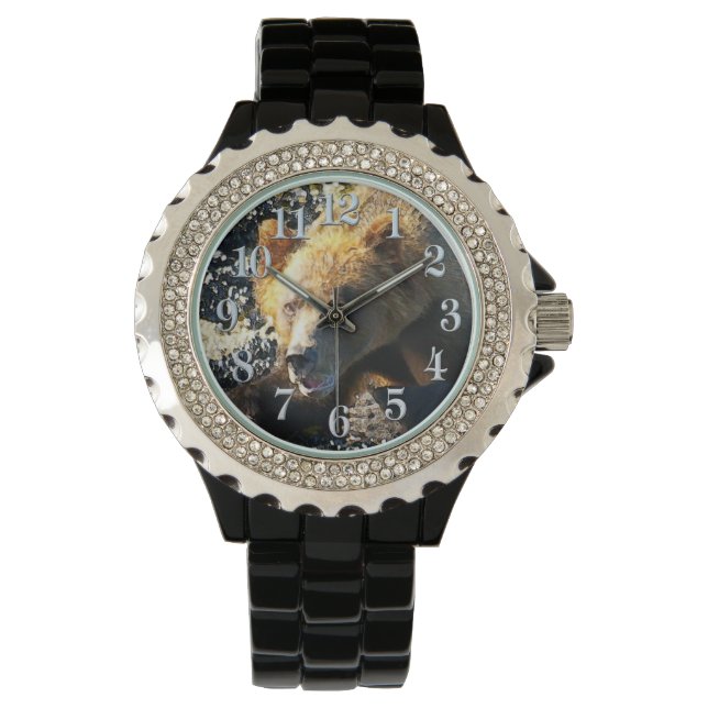 Montre Visage de l'ours grizzli côtier - Photo de la faun (devant)