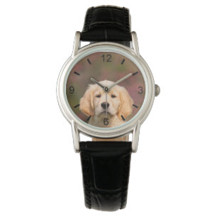Montre Visage mignon de chiot de chien de golden