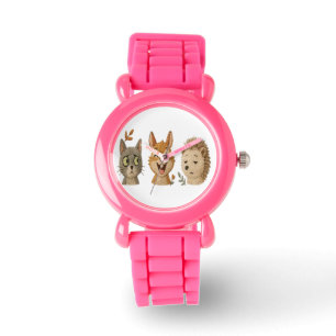 Montre Visages Fantaisistes de la Forêt – Animaux Brodé M