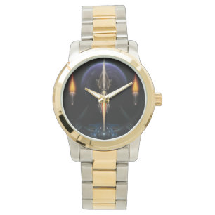 Montre Vision de vol sur montre-poignet d'art fractal noi