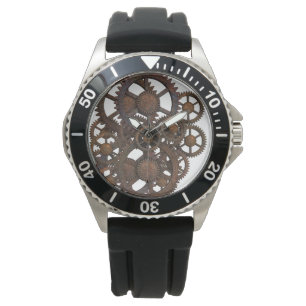 Montre Vitesses rouillées en métal de Steampunk