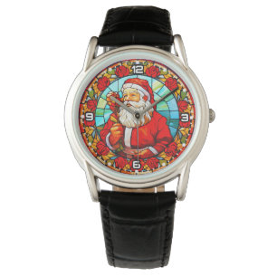 Montre Vitrail Père Noël ornement de Noël-67680