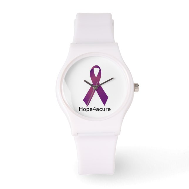 Montre Vitre à ruban violet Fibrose kystique Lupus Fibro (Recto)