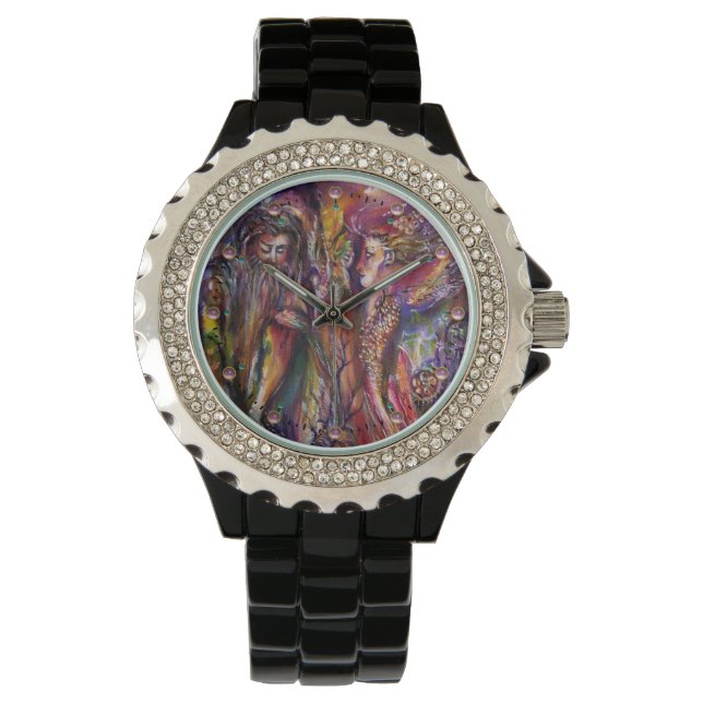 Montre VIVIEN ET MERLIN Imaginaire rose violet (devant)