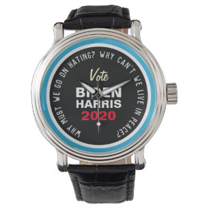 Montre Vivre En Paix Vote BIDEN HARRIS Strap En Cuir