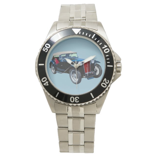 Montre Voiture Antique Mg Tc Noir (devant)