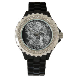 Montre Vol, crâne floral d'oiseau