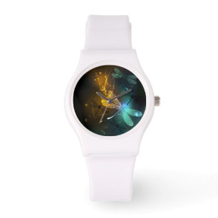 Montre Vol de libellule verte lumineuse