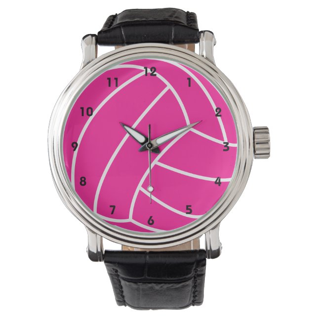 Montre Volley rose chaud (devant)