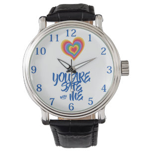 Montre Vous êtes en sécurité avec moi LGBTQ Rainbow Pride