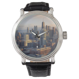 Montre Vue du paysage urbain avec la lumière fantastique