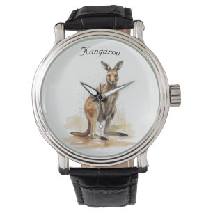 Montre Wanderer extérieur : aquarelle Kangaroo personnali