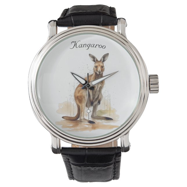 Montre Wanderer extérieur : aquarelle Kangaroo personnali (devant)