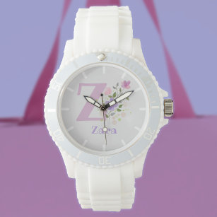 Montre Watch in a Floral Design with Name & Initial