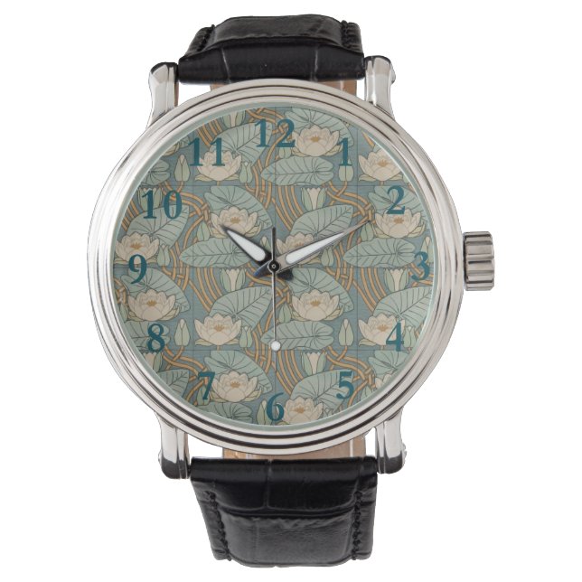Montre Water Lys Lily Art Nouveau Nature (devant)