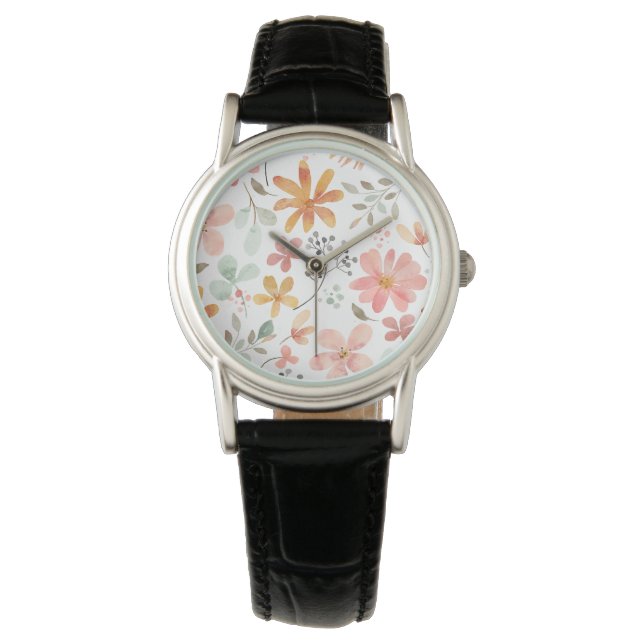 Montre Watercolor Floral Pattern (devant)