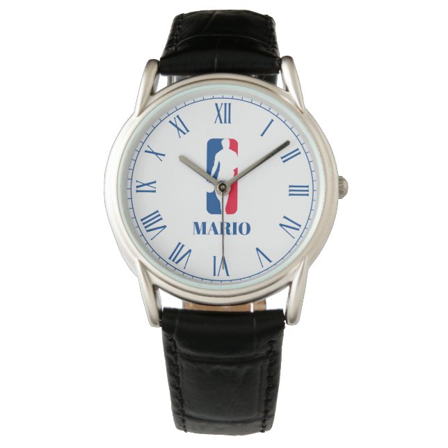 Montre watts personnalisés avec conception de basket-ball (devant)