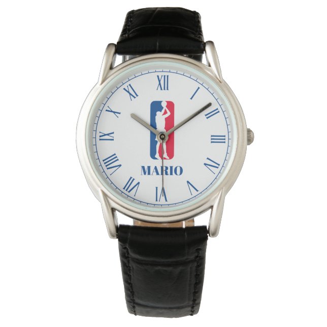 Montre watts personnalisés avec conception de basket-ball (devant)