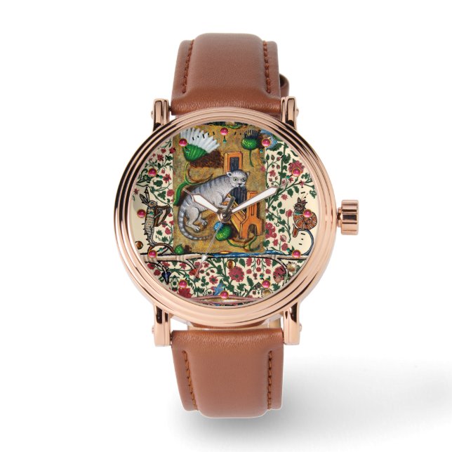 MONTRE WEIRD MÉDIÉVAL BESTIAIRE MUSIQUE, CAT JOUER ORGE (Recto)