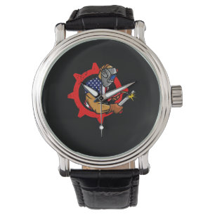 Montre Welder American Flag USA Patriotic Welder Cadeau