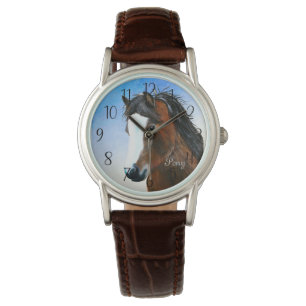 Montre Welsh Cob Pony Watercolor Wildlife Watch