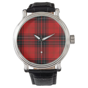Montre Wemyss tartan rouge noir plaid