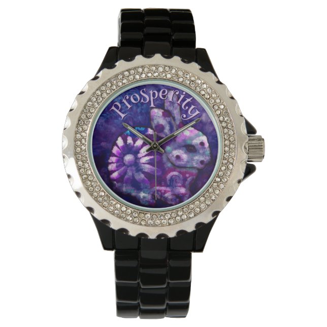 Montre Whimsical Floral Bunny Rabbit Personalized (devant)