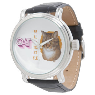Montre Whiskers majestueux — Portrait de chat à nez doré