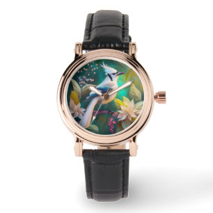 Montre White Tufé Turquoise Wing Jay Imaginaire Bird