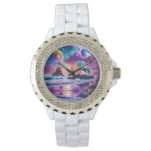Montre White Unicorn Imaginaire Tropical Beach