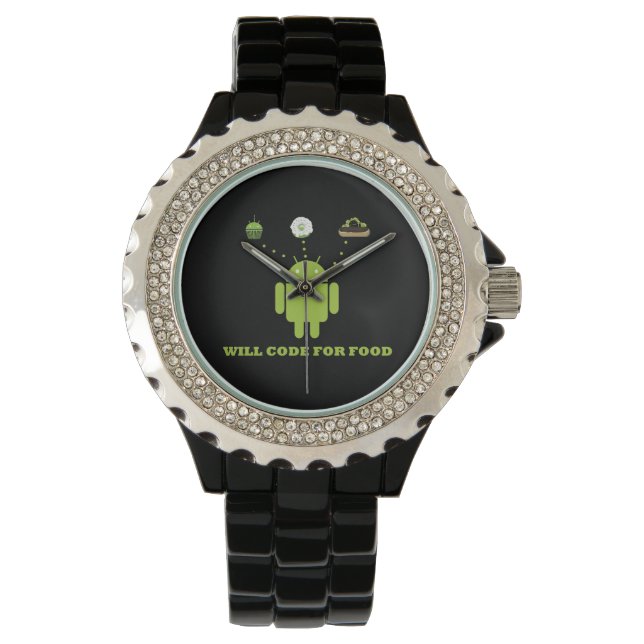 Montre Will Code For Food (Développeur Logiciel Android) (devant)