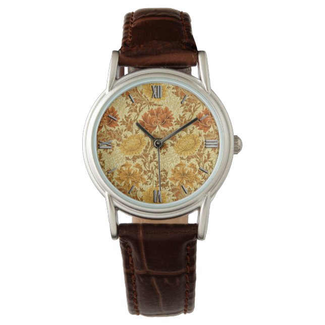 Montre William Morris Chrysanthemums, Or de la moutarde (devant)