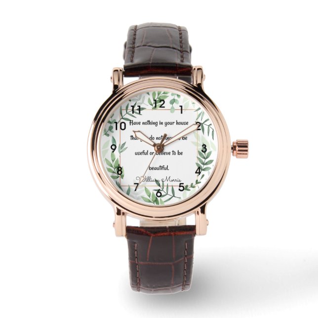 Montre William Morris, citant, N'Avez Rien... (Recto)