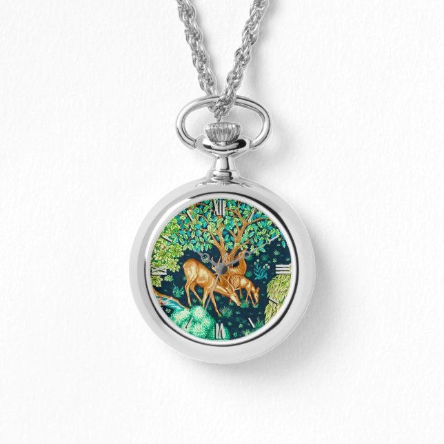 Montre William Morris Deer par Brook Indigo Blue (Recto)